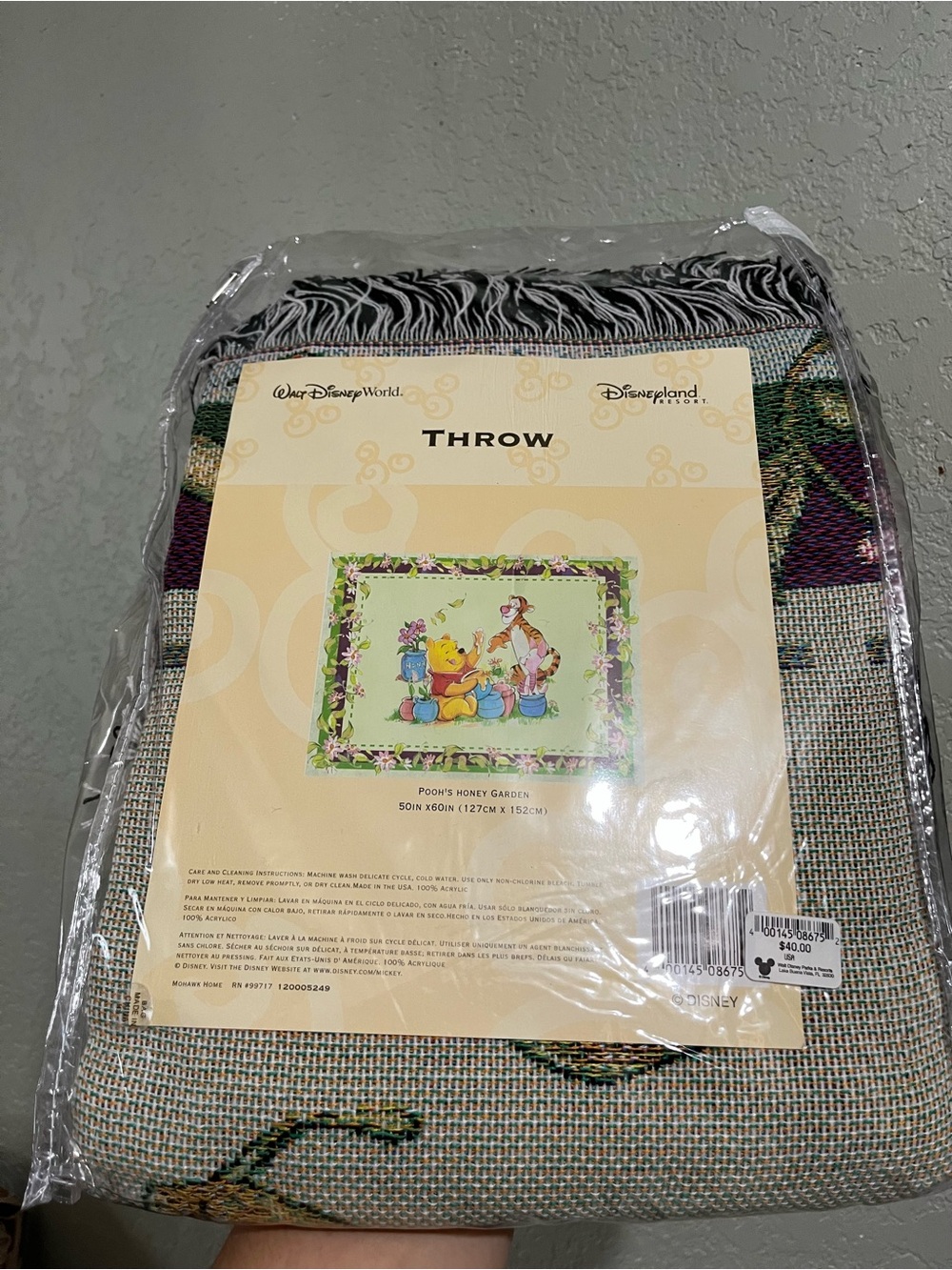 Disney Winnie the Pooh Honey Garden Throw Blanket - Beige/Multicolor